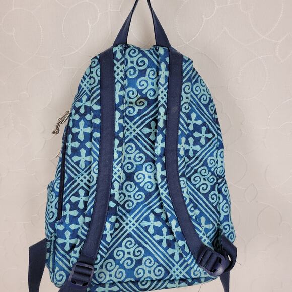 Vera Bradley Lighten Up Grand Cuban Tiles Womens Backpack Blue Laptop Bag - Picture 3 of 14